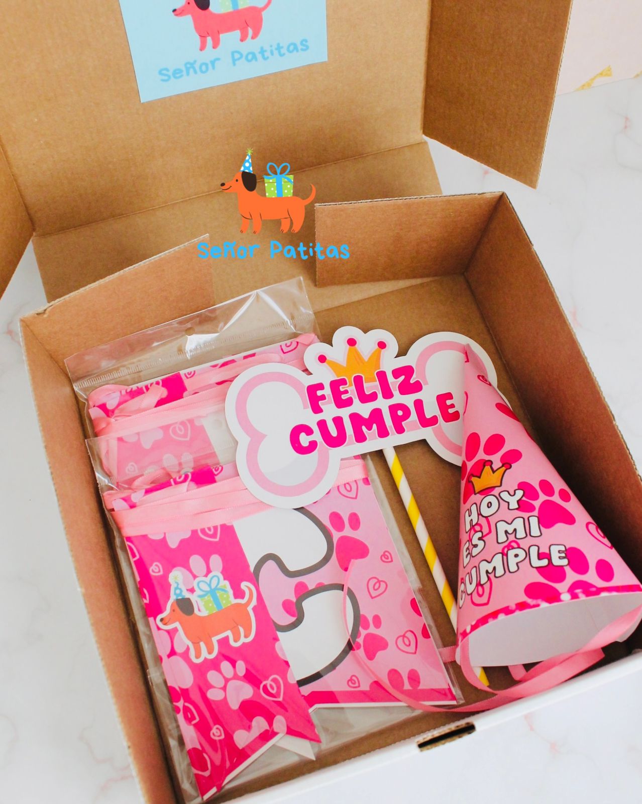 Kit Deco Señor Patitas Rosa