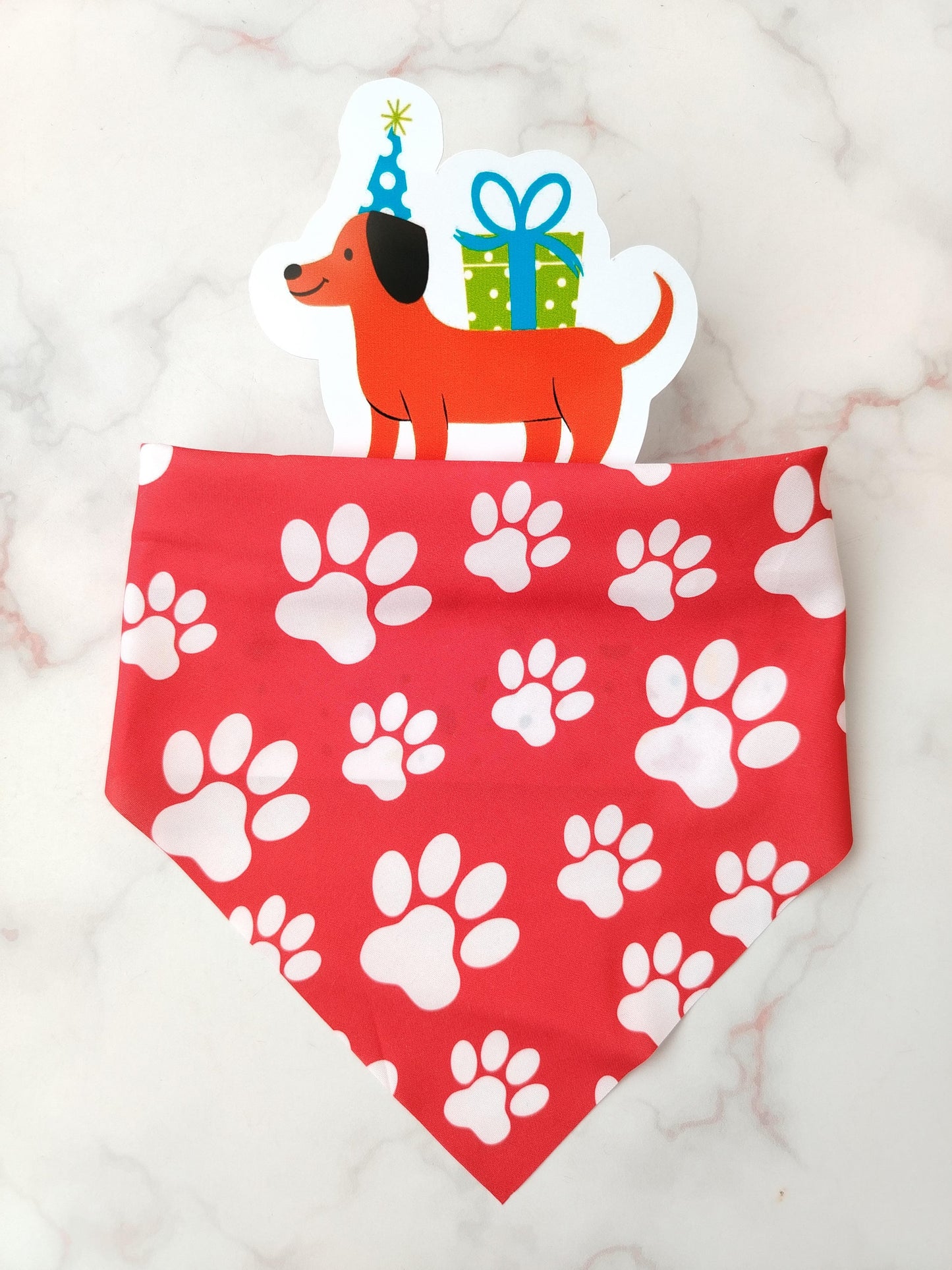 Pañoleta Huellitas para Mascotas Rojo