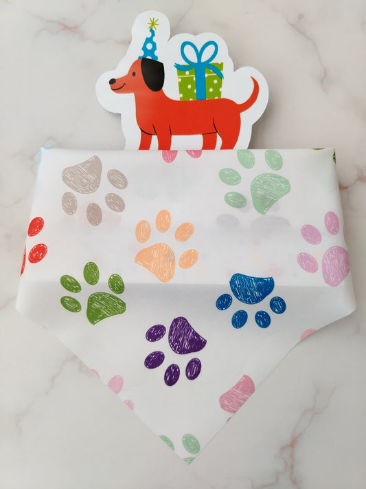 Pañoleta para Mascotas Huellitas Coloridas
