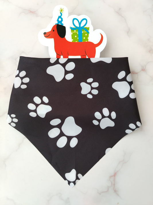 Pañoleta para Mascotas Huellitas y Huesito Black