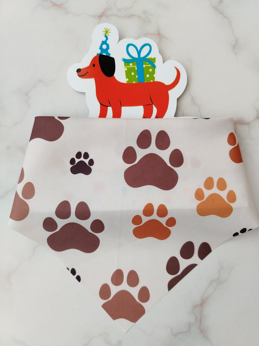 Pañoleta para Mascotas Huellitas Marrón